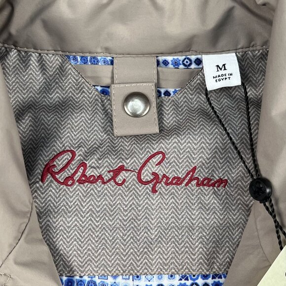 NWT Robert Graham Classic Fit Turbo Woven Out Tan Jacket Sz Medium - Picture 6 of 8